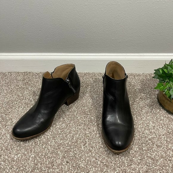 Lucky Brand Shoes - Lucky Brand Burklee Women's Size 8 M Black Leather Ankle Boots Double Zip